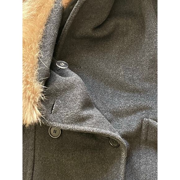 Vintage Fur Coat Paul Levy 100% Wool Gray Brow Large - Picture 7 of 13